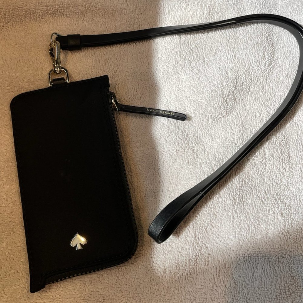 Kate spade lanyard wallet black